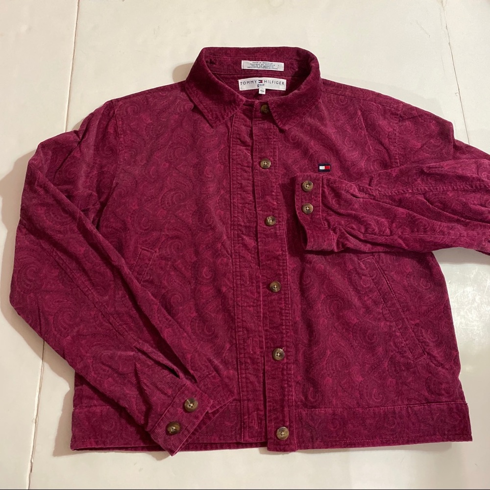 Tommy Hilfiger Magenta Button Shirt